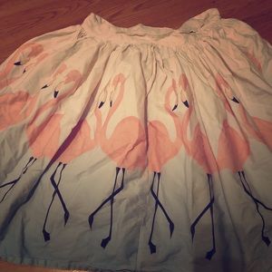 Flamingo print Unique Vintage circle skirt